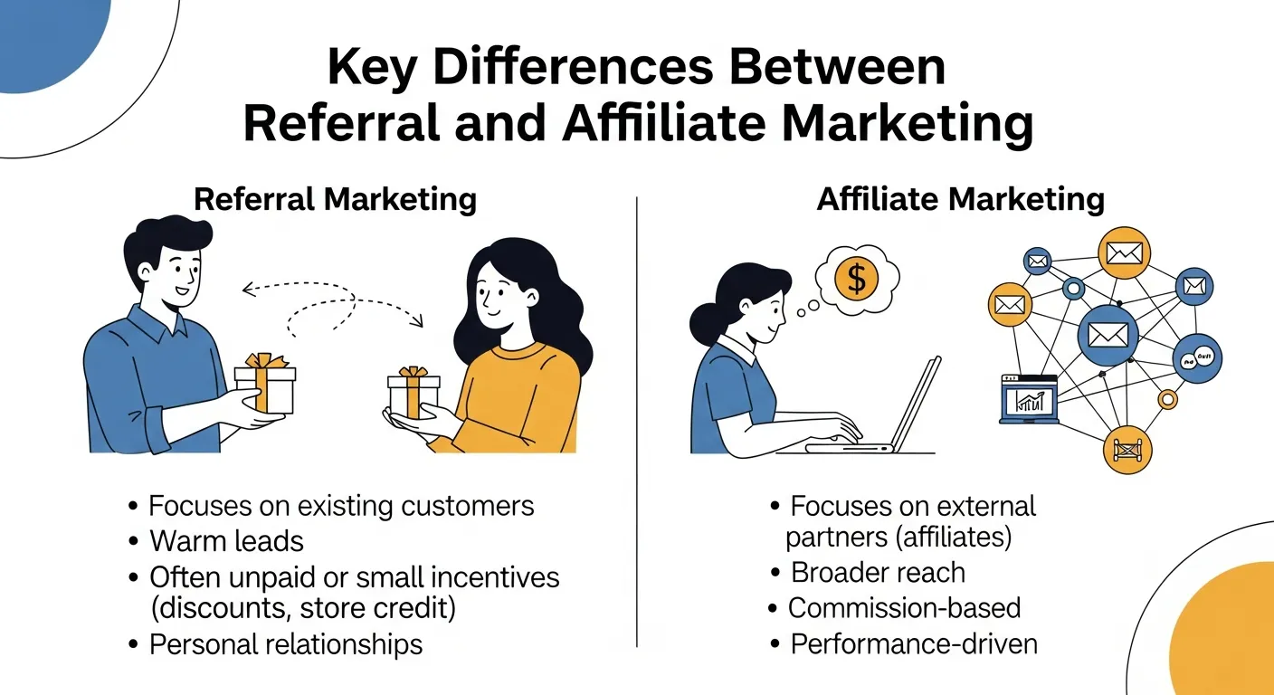 Key Differences Between Referral and Affiliate Marketing